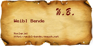 Weibl Bende névjegykártya